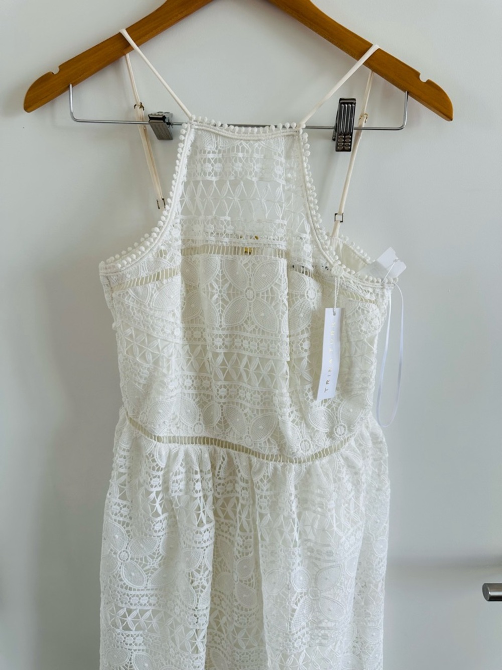 Trina Turk White Crochet Halter Midi Dress - Picture 6 of 7